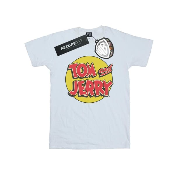 Tom And Jerry T-shirt i bomull med cirkellogotyp för flickor