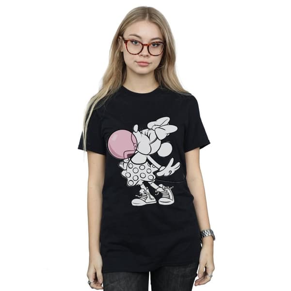 Disney Dam/Lady Minnie Mouse Gum Bubble Boyfriend T-shirt i bomull