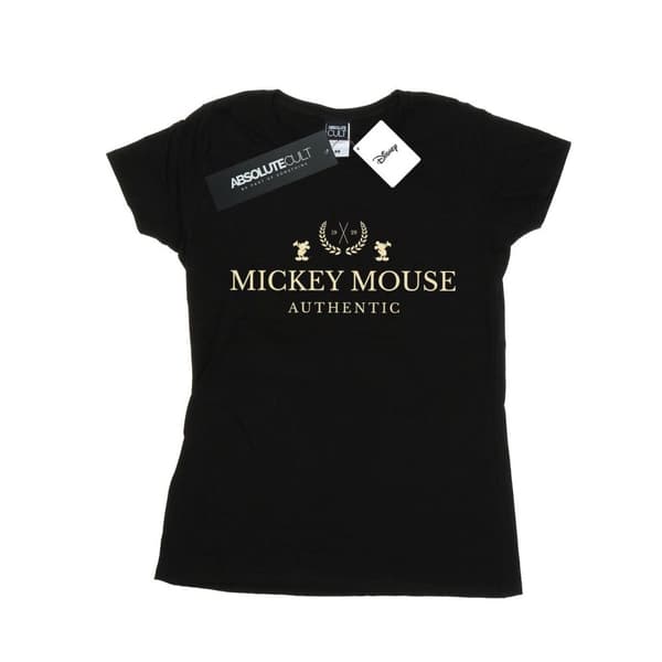 Disney Womens/Ladies Mickey Mouse Authentic Cotton T-Shirt Black M