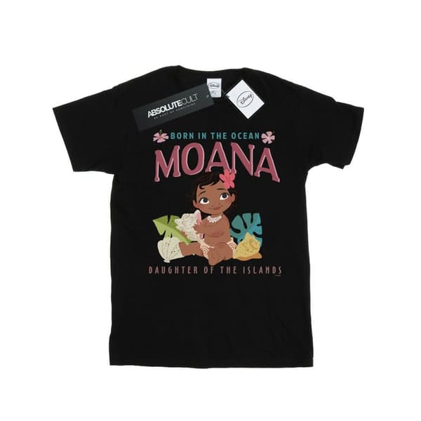 Disney Womens/Ladies Moana Born In The Ocean Cotton Boyfriend T-Shirt