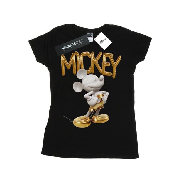 Disney Dam/Tjej Musse Pigg Guldstaty Bomulls-T-shirt
