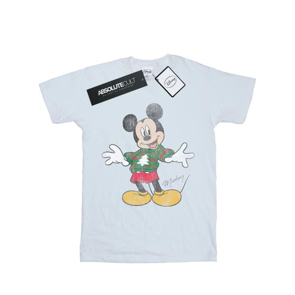 Disney Girls Mickey Mouse Christmas Jumper Cotton T-Shirt