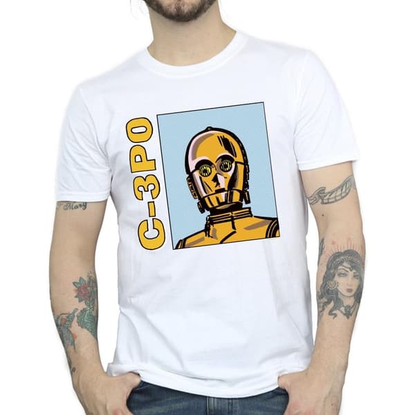 Star Wars C3PO Line Art T-shirt för herrar