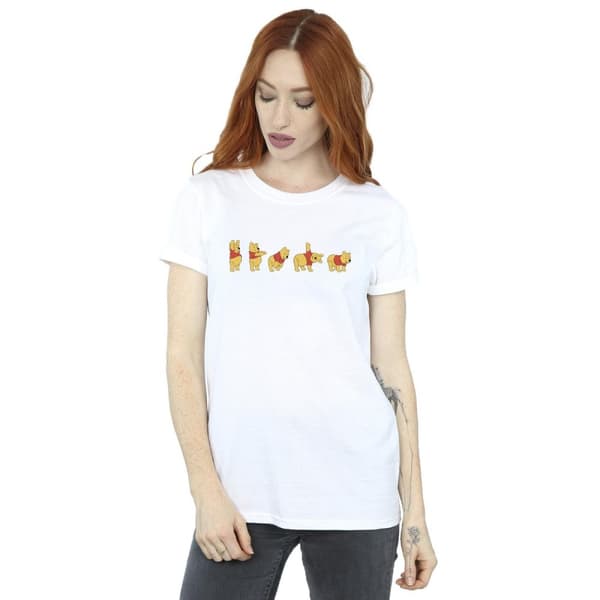 Disney Womens/Ladies Winnie The Pooh Stretching Cotton Boyfriend T-Shirt