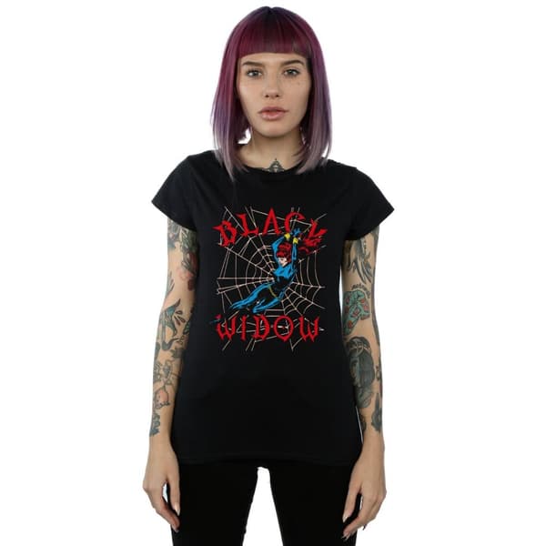 Marvel Black Widow Web - bomulls-T-shirt för kvinnor/damer