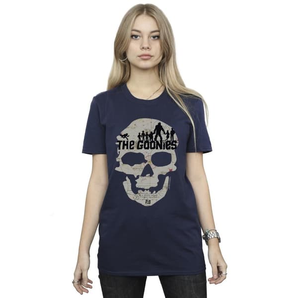 The Goonies Dam/kvinnor Map Skull Boyfriend T-shirt i bomull