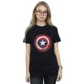 Miniatyrbild 2 av 3: Marvel Dam / Dam Captain America Splatter Shield Boyfriend T-shirt i bomull
