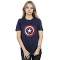 Miniatyrbild 2 av 3: Marvel Dam / Dam Captain America Splatter Shield Boyfriend T-shirt i bomull