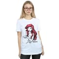 Miniatyrbild 2 av 3: Disney Dam/dam Ariel Shell Sketch Bomull Boyfriend T-shirt