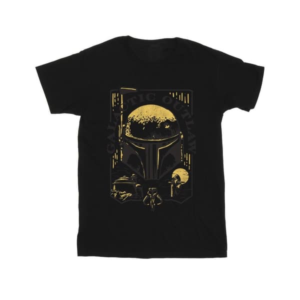 Star Wars: The Book Of Boba Fett Galactic Outlaw Distress T-shirt i bomull för flickor