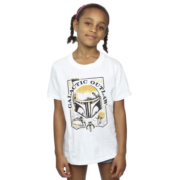Star Wars: The Book Of Boba Fett Galactic Outlaw Distress T-shirt i bomull för flickor