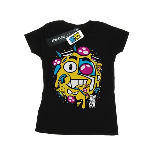 DC Comics Womens/Ladies Teen Titans Go Pizza Face Cotton T-Shirt