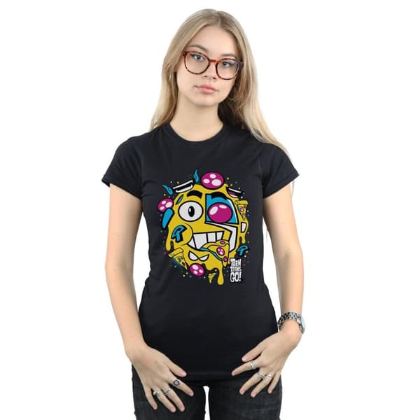 DC Comics Womens/Ladies Teen Titans Go Pizza Face Cotton T-Shirt