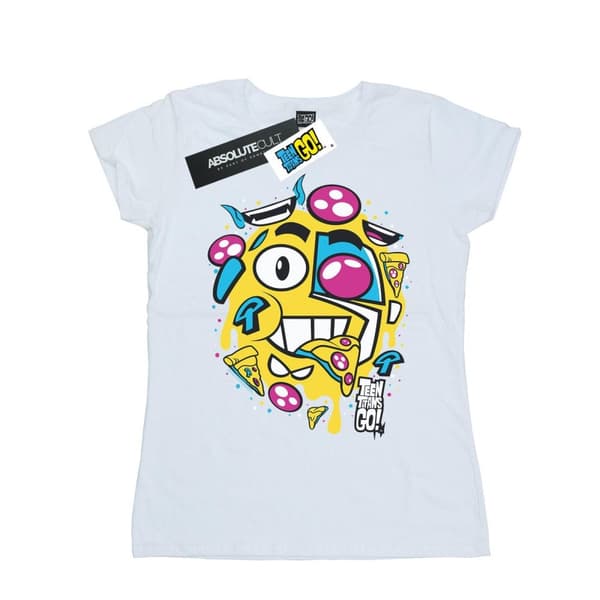 DC Comics Womens/Ladies Teen Titans Go Pizza Face Cotton T-Shirt