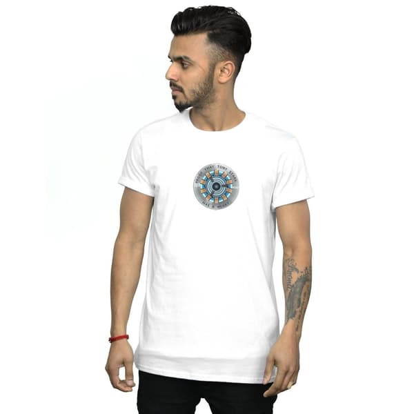 Marvel Mens Avengers Endgame Tony Stark Heart T-Shirt
