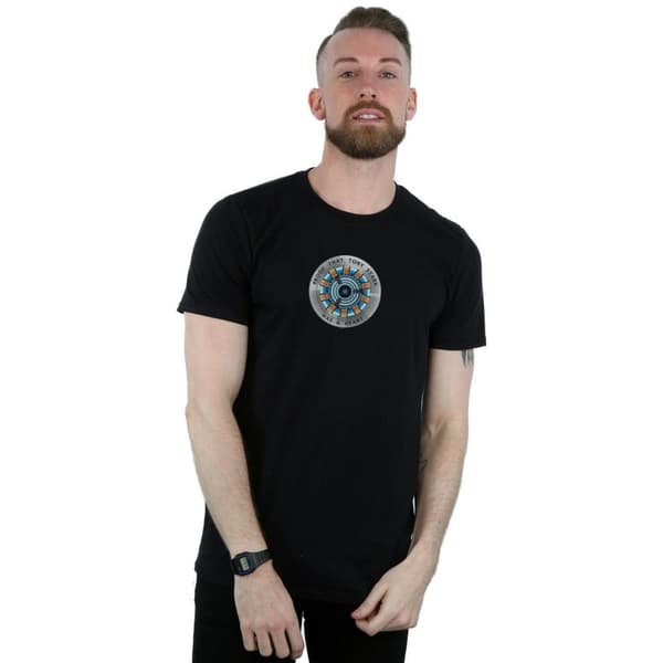 Marvel Mens Avengers Endgame Tony Stark Heart T-Shirt