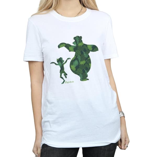 Disney Womens/Ladies The Jungle Book Mowgli And Baloo Dance Cotton Boyfriend T-Shirt