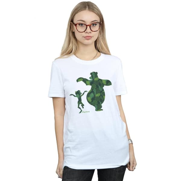 Disney Womens/Ladies The Jungle Book Mowgli And Baloo Dance Cotton Boyfriend T-Shirt