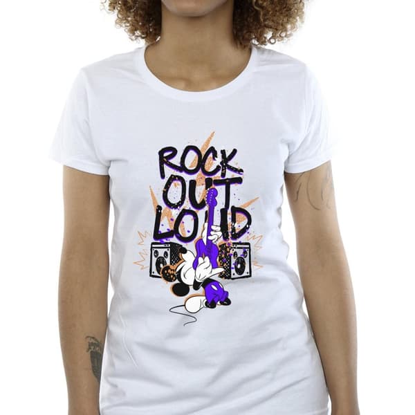 Disney Dam/Tjej Musse Pigg Rock Out Loud T-shirt i bomull