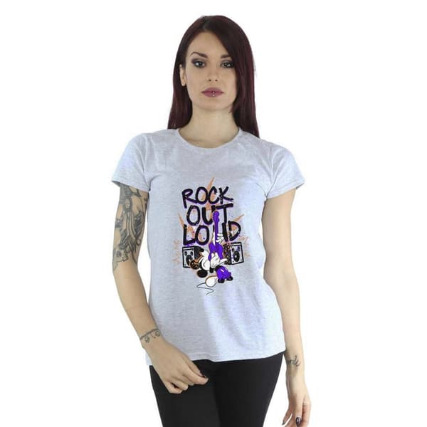 Disney Dam/Tjej Musse Pigg Rock Out Loud T-shirt i bomull