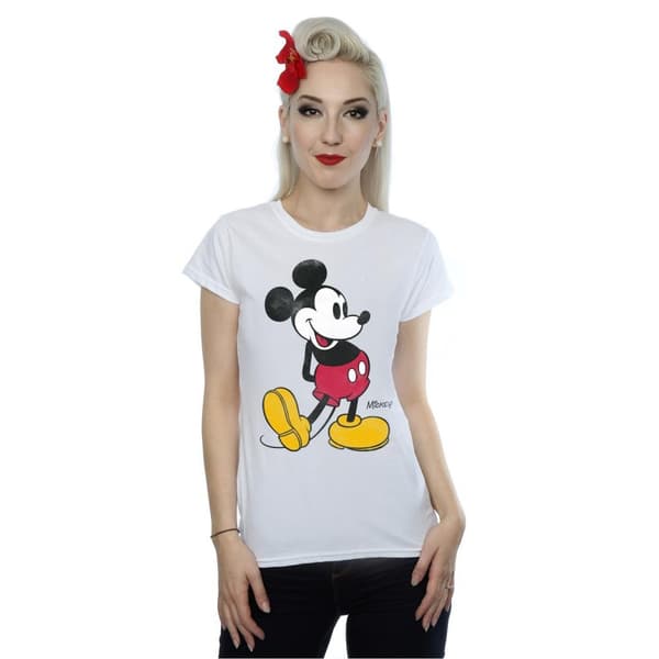 Disney Womens/Ladies Mickey Mouse Classic Kick Cotton T-Shirt