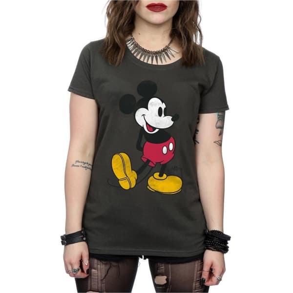 Disney Womens/Ladies Mickey Mouse Classic Kick Cotton T-Shirt