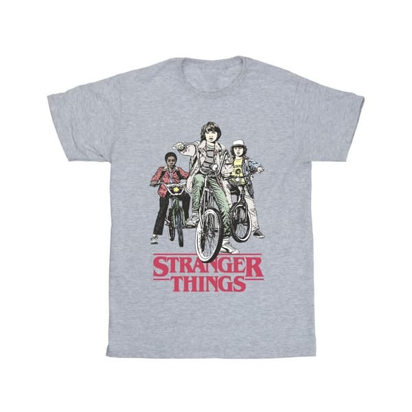 Netflix Stranger Things Retro Bikers T-shirt för pojkar Sports Grey 7-8 Years