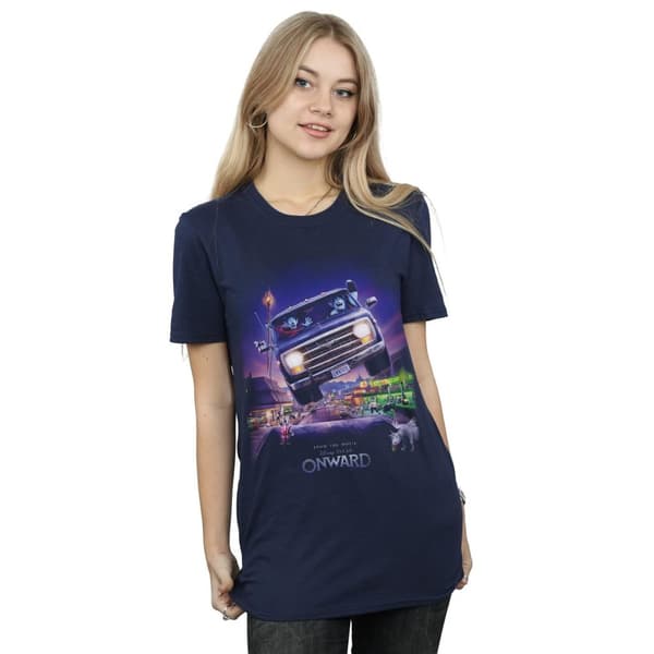 Disney Dam/kvinnor - Onward Gwniver Poster Boyfriend T-shirt i bomull