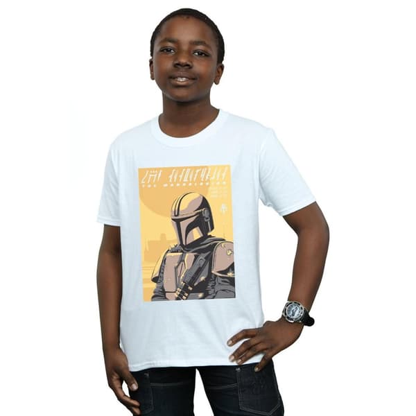 Star Wars T-shirt med konstaffisch från The Mandalorian för pojkar