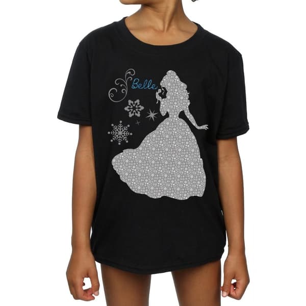 Disney Princess Belle Christmas Silhouette T-shirt i bomull för flickor