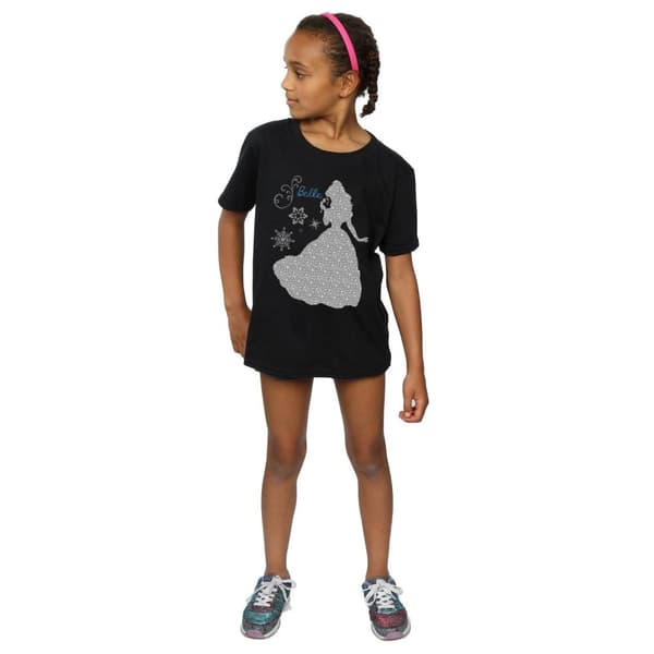 Disney Princess Belle Christmas Silhouette T-shirt i bomull för flickor
