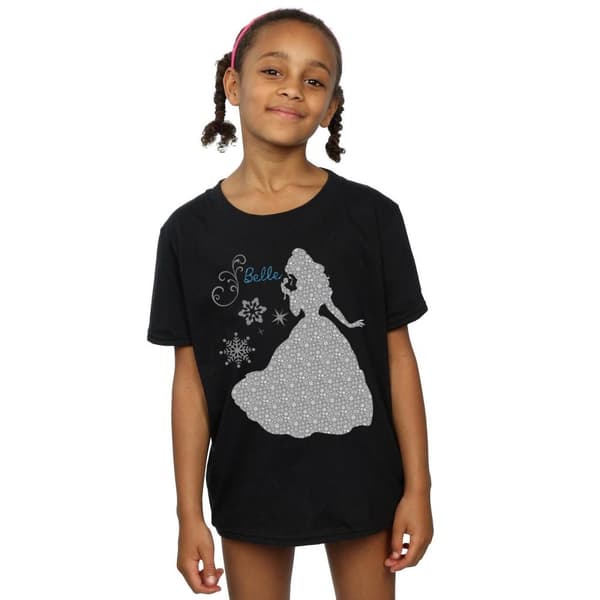 Disney Princess Belle Christmas Silhouette T-shirt i bomull för flickor