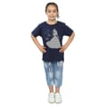 Miniatyrbild 4 av 5: Disney Princess Belle Christmas Silhouette T-shirt i bomull för flickor