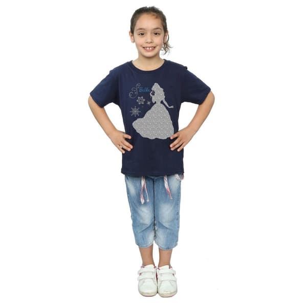 Disney Princess Belle Christmas Silhouette T-shirt i bomull för flickor