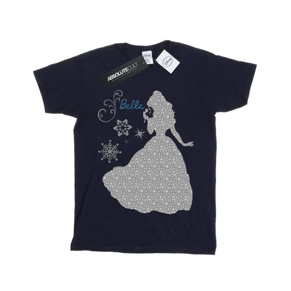 Disney Princess Belle Christmas Silhouette T-shirt i bomull för flickor