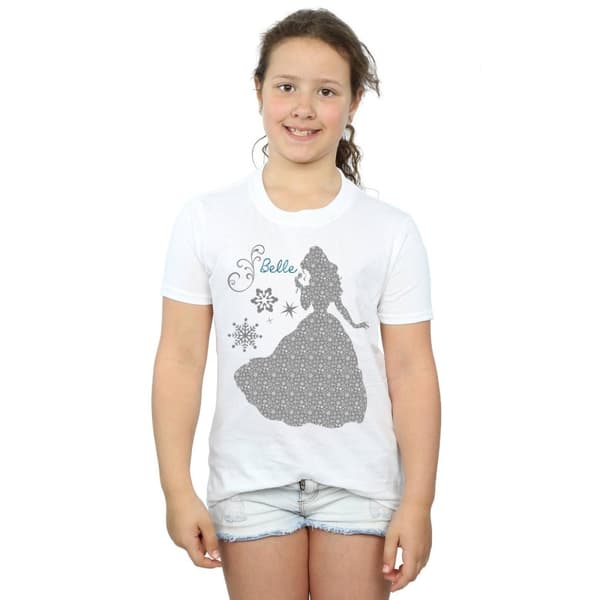 Disney Princess Belle Christmas Silhouette T-shirt i bomull för flickor