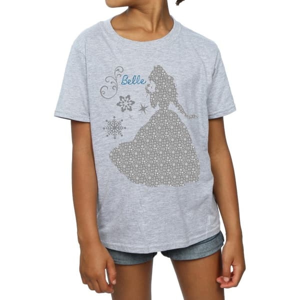 Disney Princess Belle Christmas Silhouette T-shirt i bomull för flickor