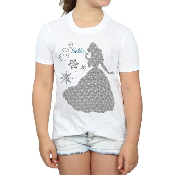 Disney Princess Belle Christmas Silhouette T-shirt i bomull för flickor