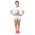 Miniatyrbild 4 av 5: Disney Princess Belle Christmas Silhouette T-shirt i bomull för flickor