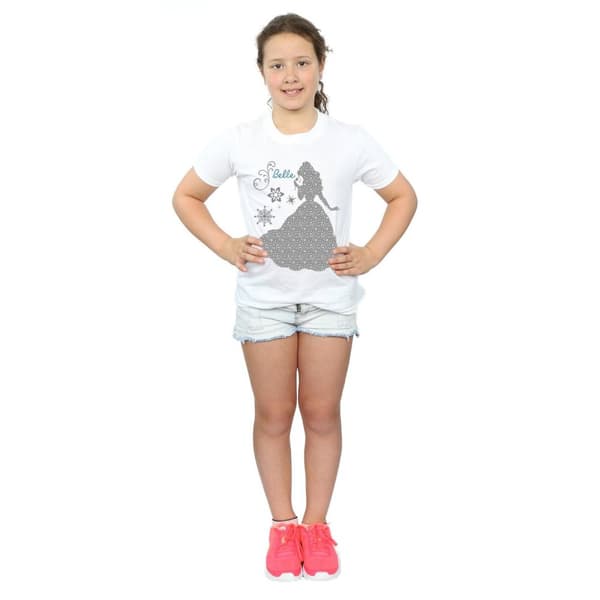 Disney Princess Belle Christmas Silhouette T-shirt i bomull för flickor