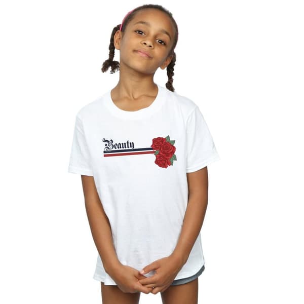 Disney Princess Skönheten och odjuret - Belle - T-shirt i bomull med ränder och rosor