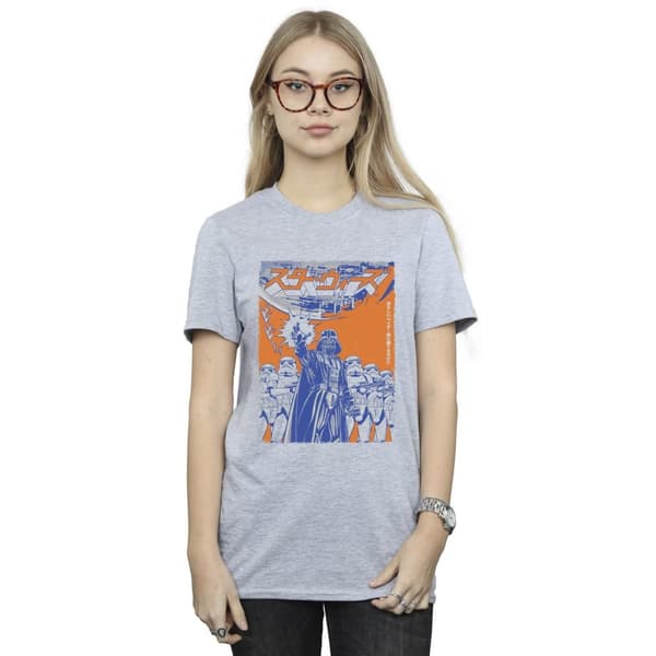 Star Wars Dam/dam Vader International Poster Boyfriend-t-shirt i bomull
