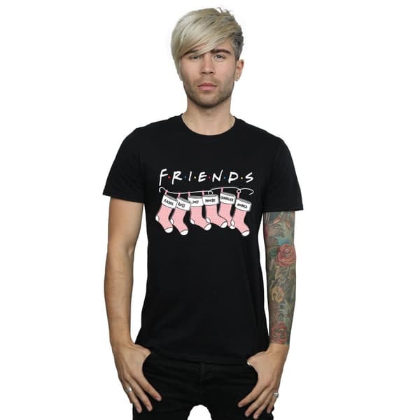 Friends Mens Christmas Stocking Logo T-Shirt