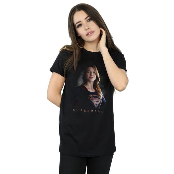 DC Comics Dam/Tjej Supergirl TV-serie Kara Pose Boyfriend T-shirt i bomull