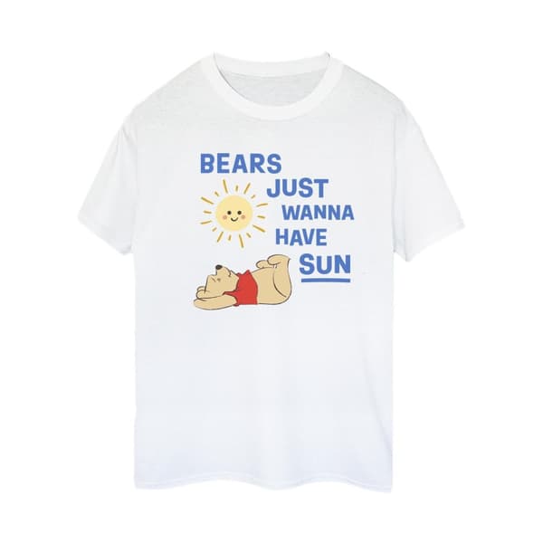 Disney Dam/kvinnor Winnie The Pooh Bears Just Wanna Have Sun Boyfriend T-shirt i bomull