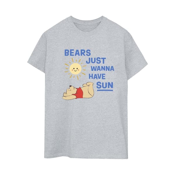Disney Dam/kvinnor Winnie The Pooh Bears Just Wanna Have Sun Boyfriend T-shirt i bomull