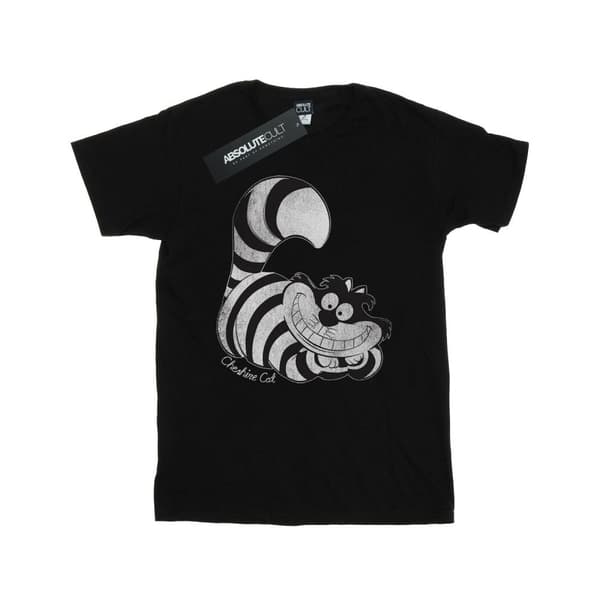 Disney Mens Alice in Wonderland Mono Cheshire Cat T-Shirt Black 3XL