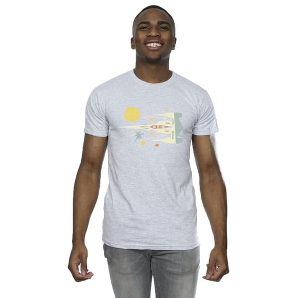 Star Wars Mens The Mandalorian Cutout Ship T-Shirt