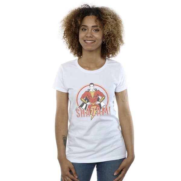DC Comics Dam/Tjej - Shazam Retro Circle - T-shirt i bomull med tryck