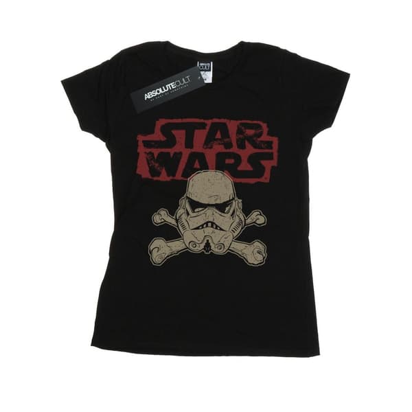 Star Wars Womens/Ladies Stormtrooper Skull Logo Cotton T-Shirt Black XXL